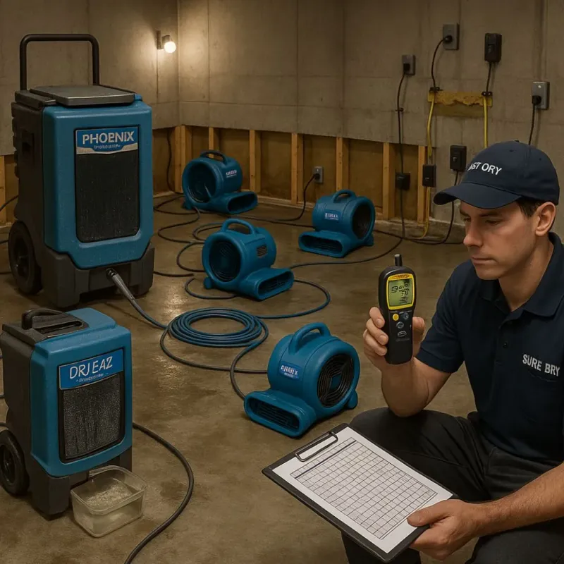 Structural Drying and Dehumidification process in Monteagle, TN